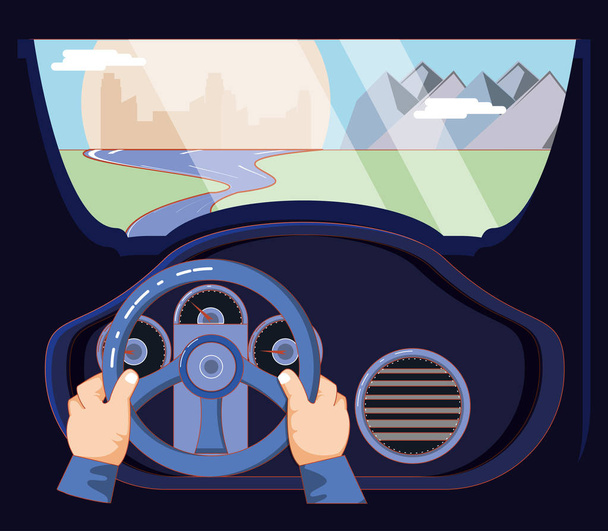 person driver car avatar character - Vector, Image