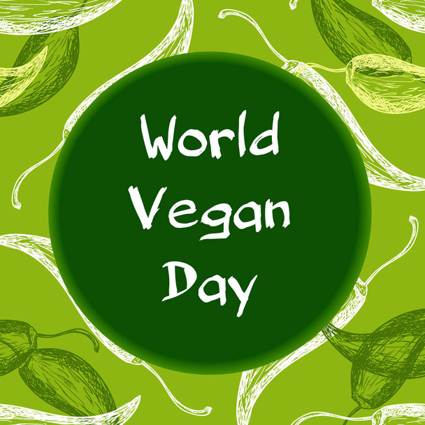 Tarjeta del Día Mundial del Vegano
 - Vector, imagen