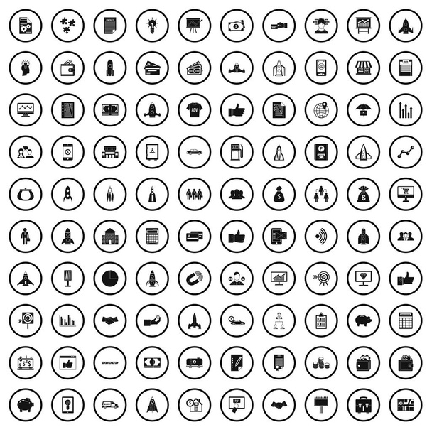 Ensemble de 100 icônes de démarrage, style simple
  - Vecteur, image