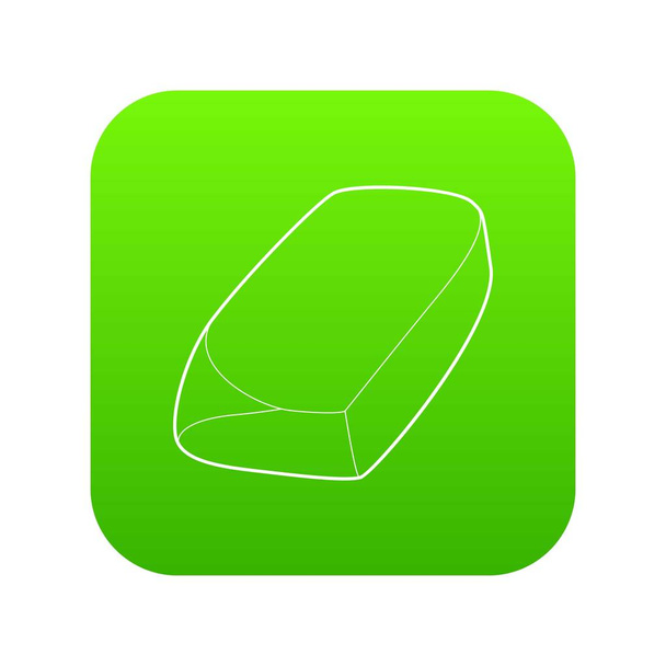 Eraser icon green vector - Vecteur, image