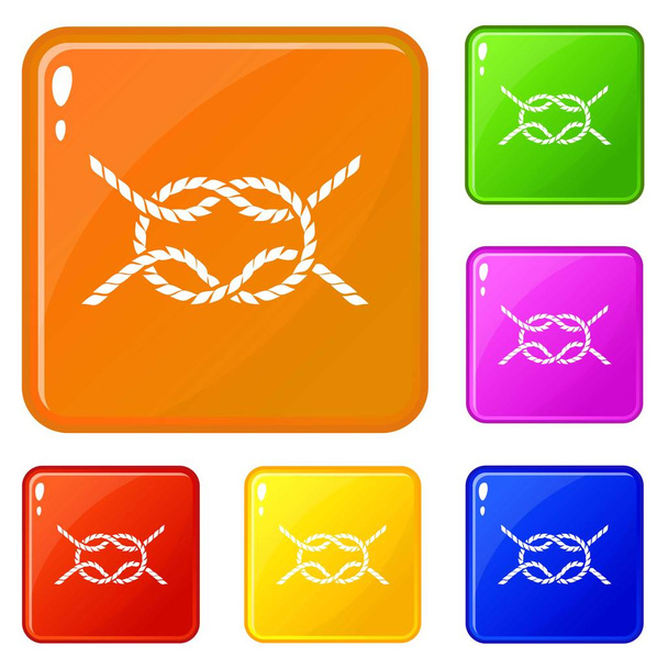 Rope icons set vector color - Vector, imagen