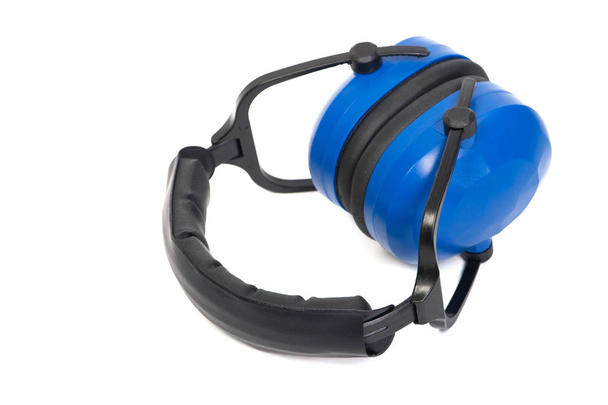 Protezione dell'udito manicotti auricolari blu
 - Foto, immagini