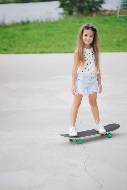 happy little girl with long hair - Φωτογραφία, εικόνα