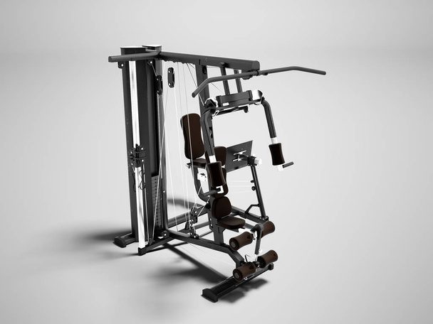 Černá čtyřhra sportovní kovová váha trénink stroj pro výcvik  - Fotografie, Obrázek