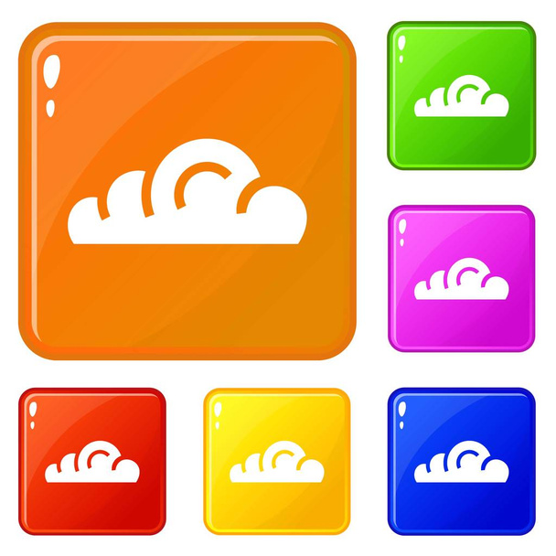 App cloud icons set vector color - Wektor, obraz