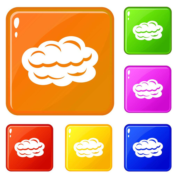 Technology cloud icons set vector color - Vektör, Görsel