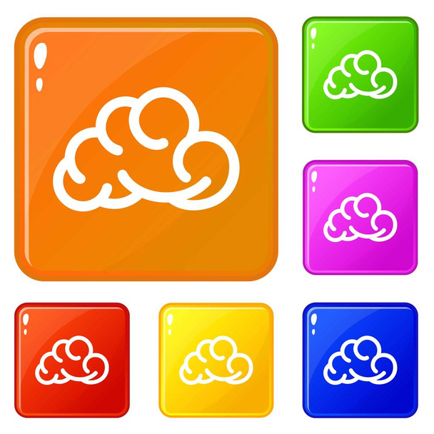 Mobile cloud icons set vector color - Vetor, Imagem