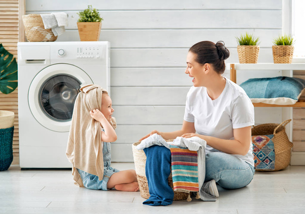 family doing laundry - Photo, image