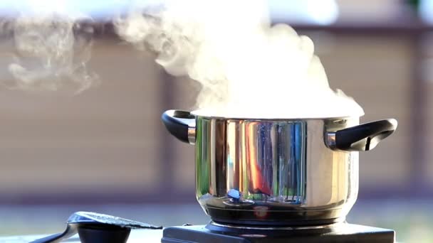 電気コンロで鍋料理 - 映像、動画
