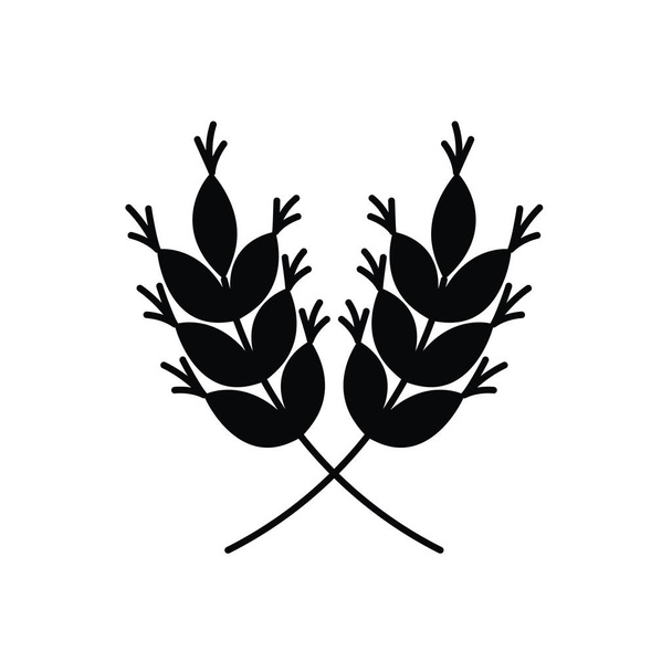 búza levelek elszigetelt ikon - Vektor, kép