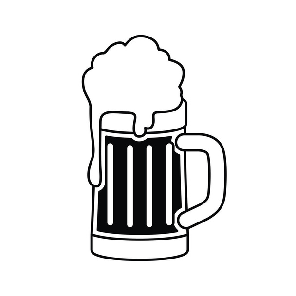 μπύρα με αφρό απομονωμένες εικονίδιο - Διάνυσμα, εικόνα
