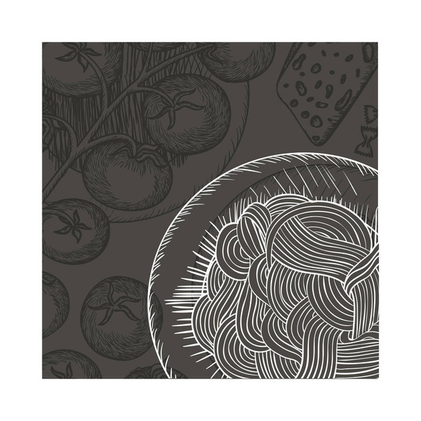 heerlijke pasta Italiaanse geïsoleerde pictogram - Vector, afbeelding