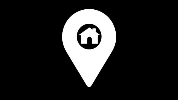 Marcador de localização da casa. Localização ícone animação, 4K
 - Filmagem, Vídeo