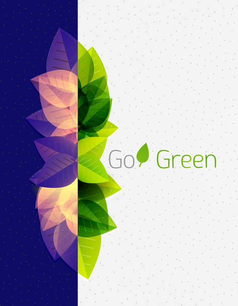 Spring / summer green leaves nature background - Vector, Image