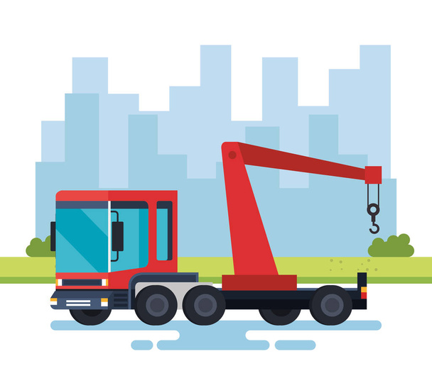 vrachtwagen kraan logistieke dienst - Vector, afbeelding