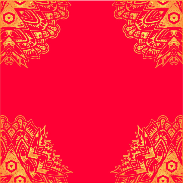 Frame with lacy mandala elements. - Vecteur, image