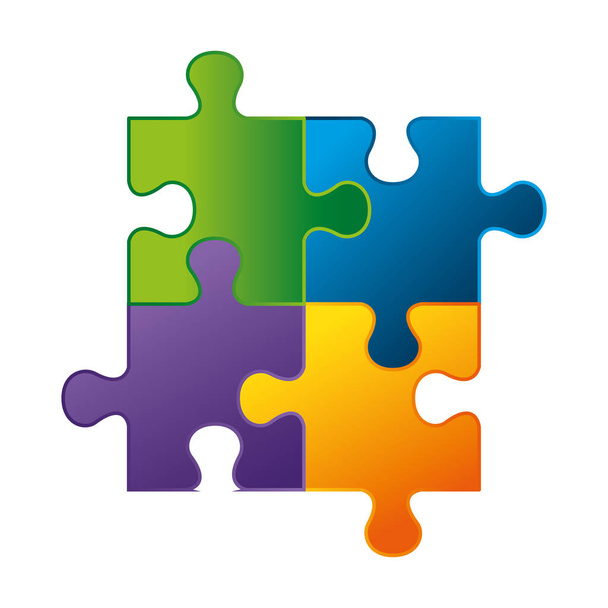 puzzle attached solution icon - Vector, Image
