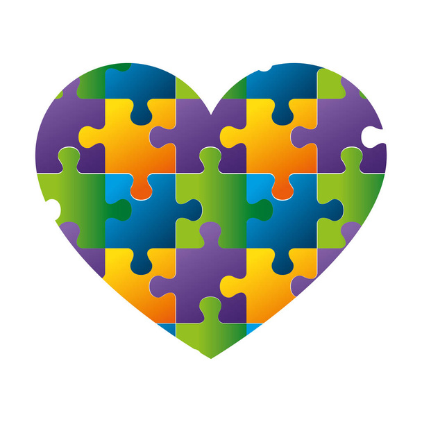 heart with puzzle pieces - Вектор,изображение