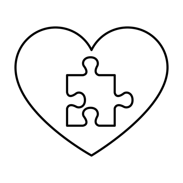 corazón con piezas de rompecabezas
 - Vector, imagen