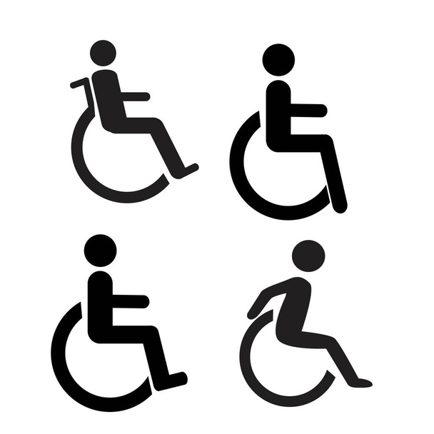 handicap rolstoel pictogramserie - Vector, afbeelding