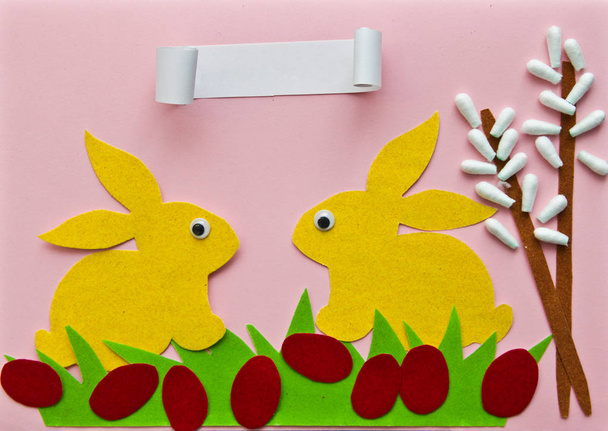 Wielkanocne króliczki papieru rzemiosła wyłącznik - Zdjęcie, obraz