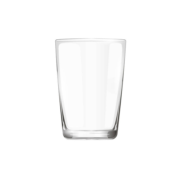 Primer plano de cristal. Un vaso de vidrio. Un vaso de vidrio realista. Artículos de vidrio
 - Vector, imagen