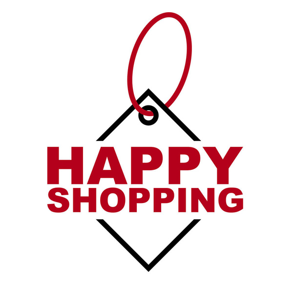κόκκινο διάνυσμα banner ευτυχισμένος ψώνια - Διάνυσμα, εικόνα