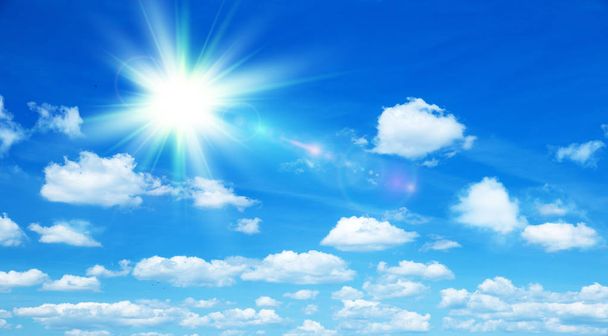 Sunny background with clouds - Foto, Imagem