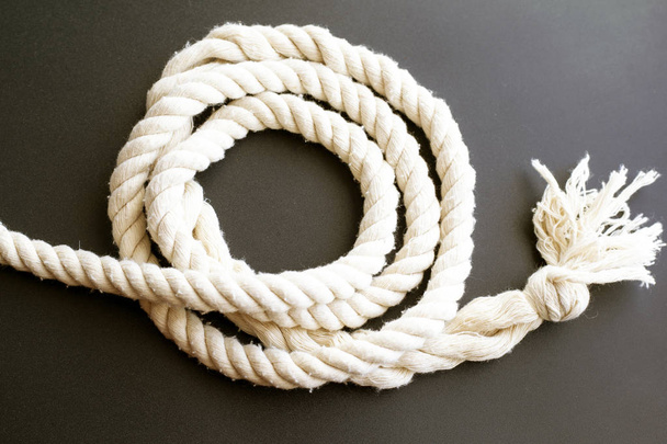 white rope pigtail knotted - Foto, imagen