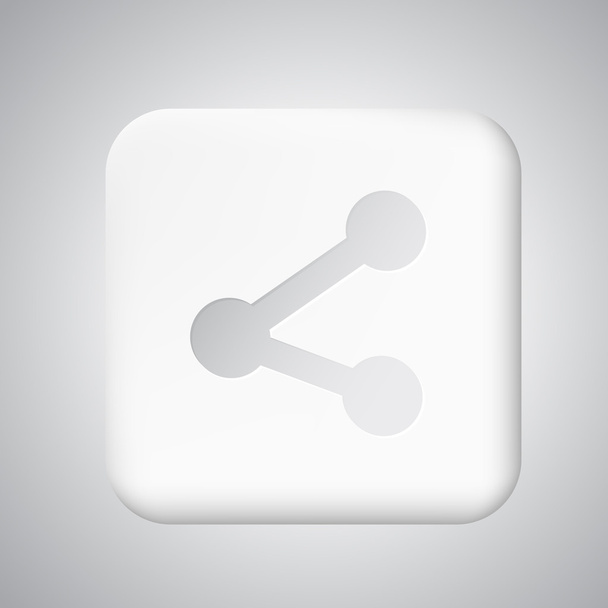 White plastic share button for app - Вектор,изображение