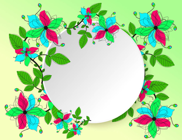 Patterns floral decor frame - Vector, imagen