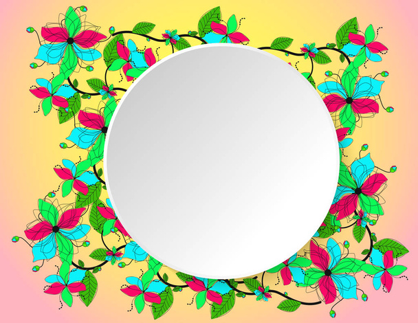 Patterns floral decor frame - Vector, imagen