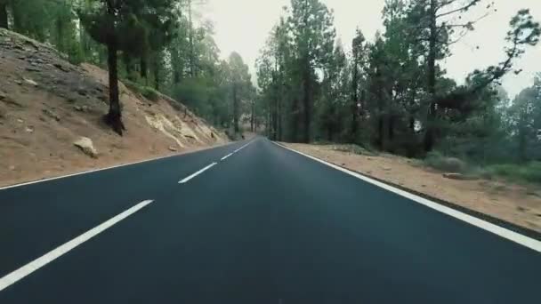 en coche por carretera, camino de montaña en otoño - Metraje, vídeo