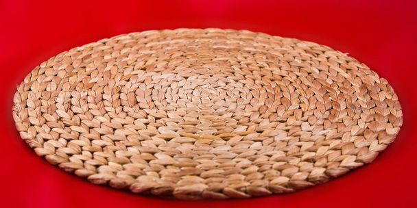 Wicker mat on isolated background - Foto, Imagen