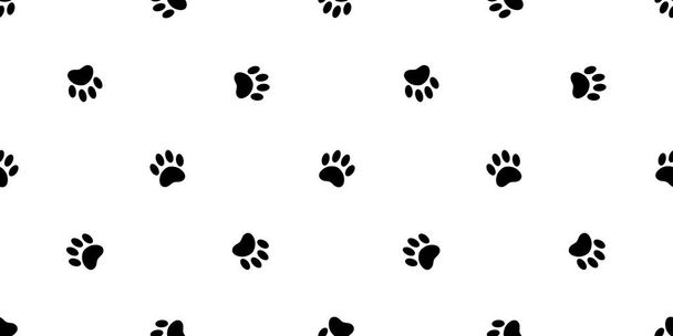 Dog Paw seamless pattern vector footprint cat bear puppy scarf isolated cartoon tile background repeat wallpaper illustration - Wektor, obraz