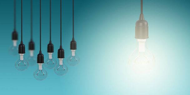 Glowing Light Bulb Creativity Concept - Photo, Image