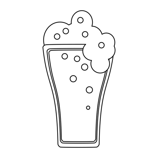 St patricks yeşil bira Kupası siyah beyaz - Vektör, Görsel
