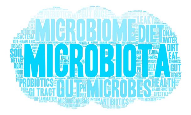 Mikrobiotájának szó felhő - Vektor, kép