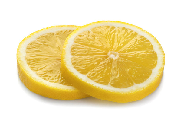 Zitronenscheiben isoliert weißen Hintergrund - Foto, Bild