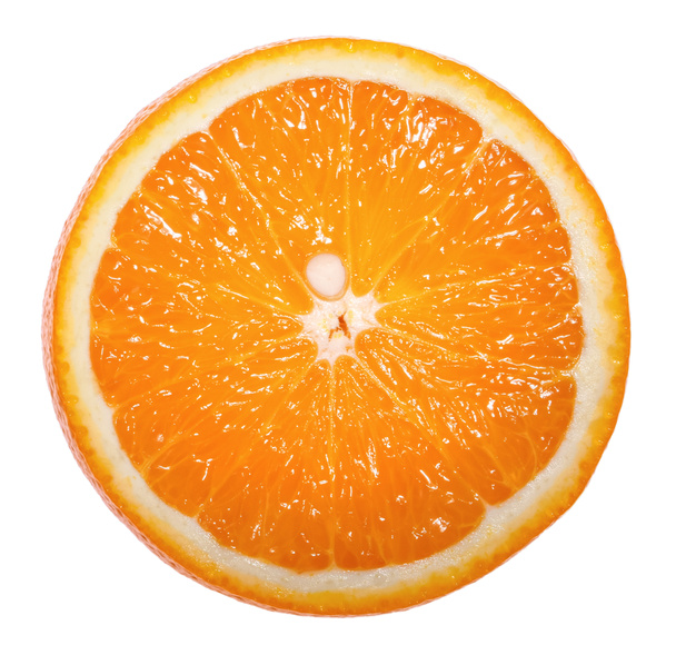 Orange fruit slice white background clipping path - Zdjęcie, obraz