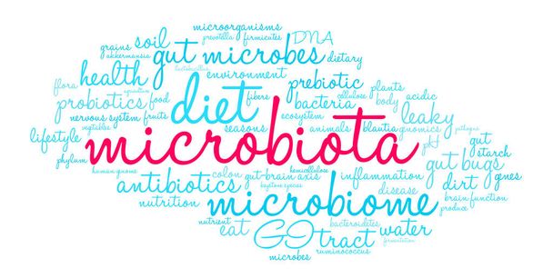 Microbiota palavra nuvem - Vetor, Imagem