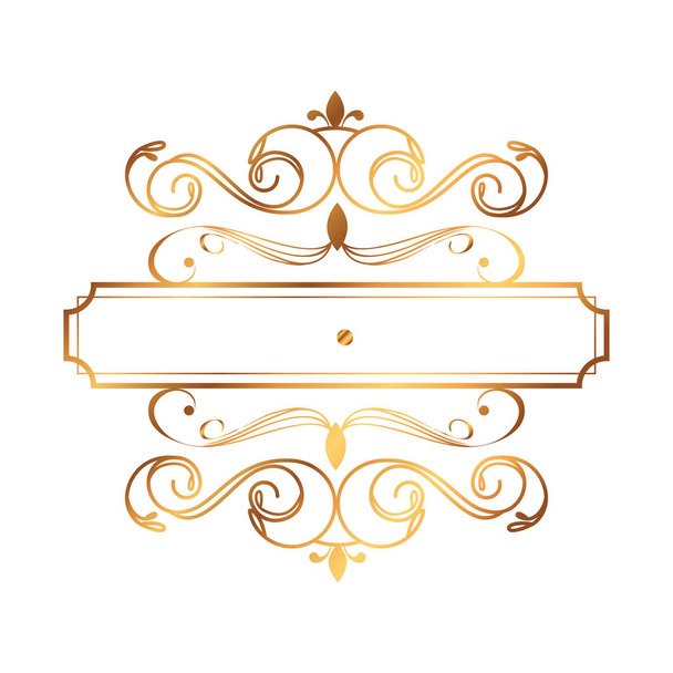 étiquette d'or icône de style victorien
 - Vecteur, image