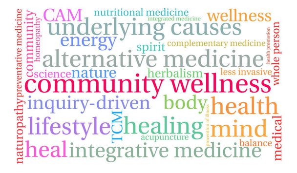 Společenství Wellness slovo mrak - Vektor, obrázek