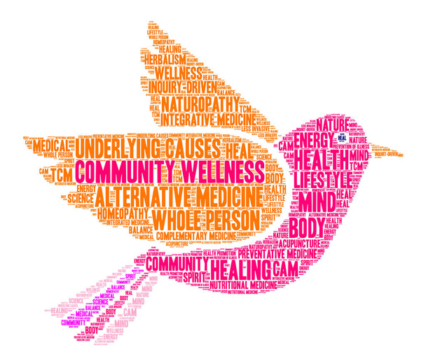 Comunidade Wellness Word Cloud
 - Vetor, Imagem