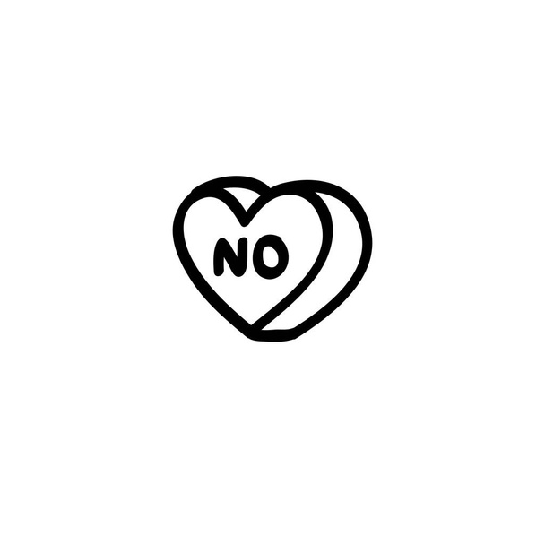 heart "no" doodle icon - Vektor, Bild