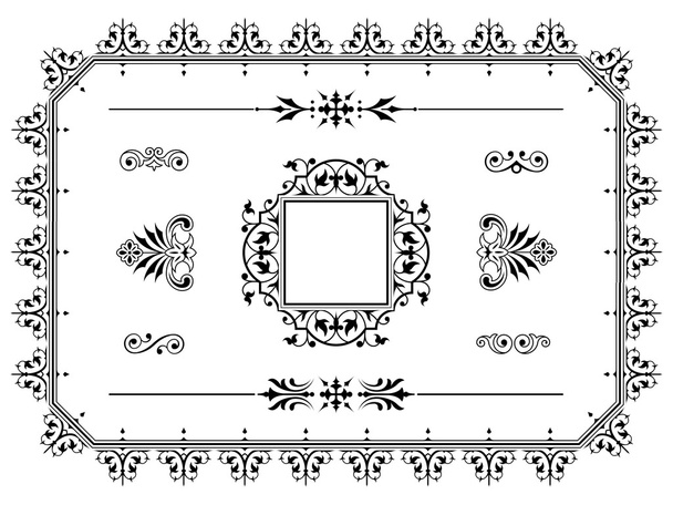 Ornament design elements dividers with border - Vector, Image