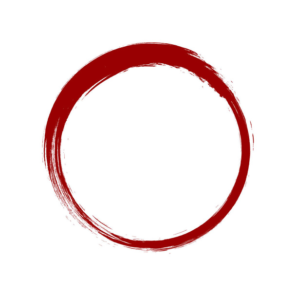 Vector Penseel streken cirkels van verf op witte achtergrond. Inkt hand getekend verf borstel cirkel. Logo, etiket ontwerp element vectorillustratie. Zwarte abstracte grunge cirkel. Frame - Vector, afbeelding