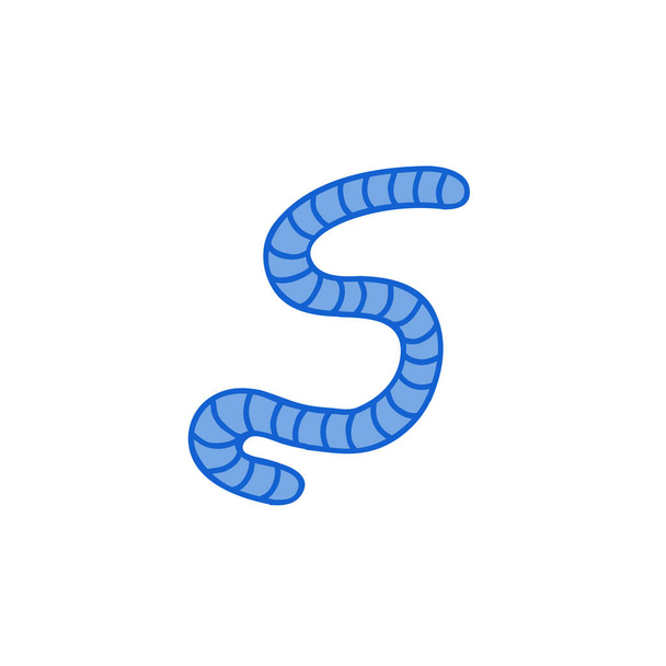worm doodle icon - Vector, Image