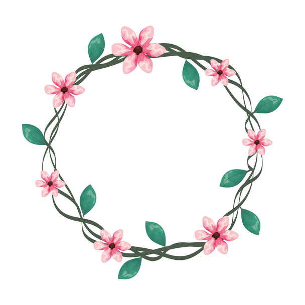 cute flowers wreath crown - Wektor, obraz