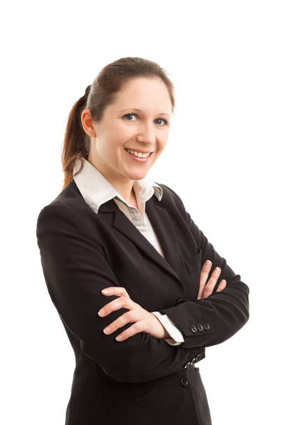 Pretty businesswoman portrait, isolated on white background - Foto, Bild